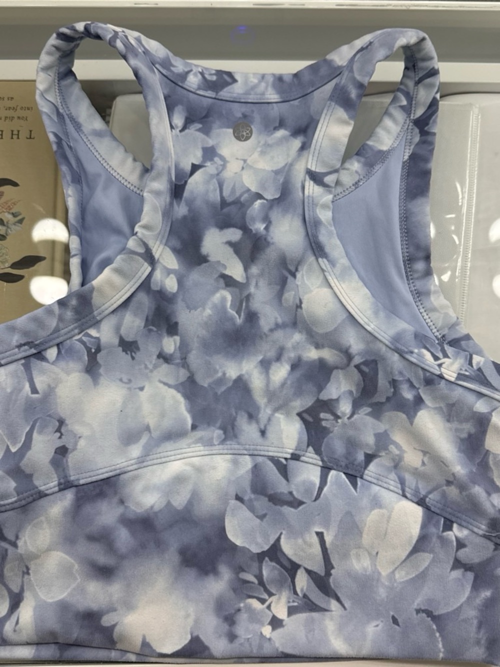 Harmony balance Racerback Floral Muscle Tee in Light Blue by